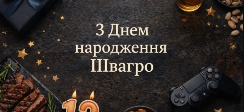 З днем народження швагрові - святковий привіт з їжею та іграми.